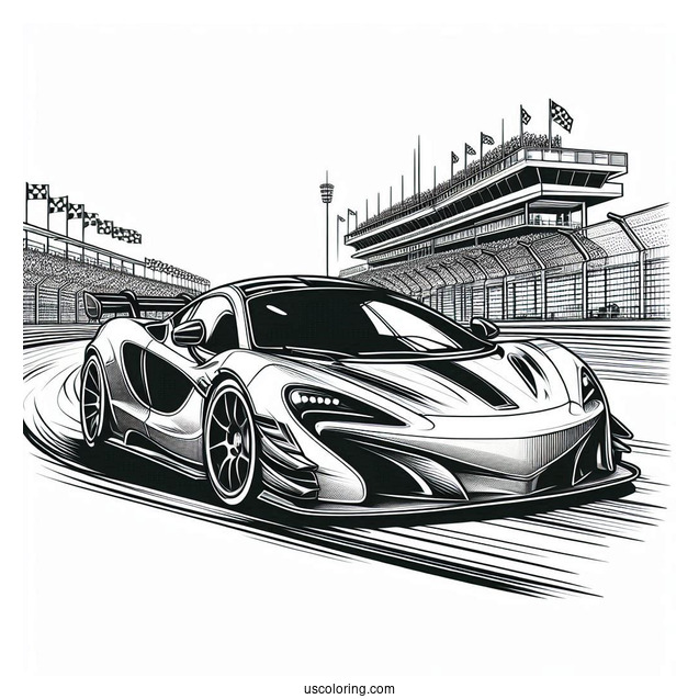 McLaren Sports Car On Race Track To Color