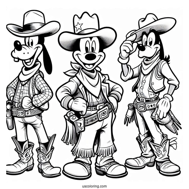 Cowboy Coloring Page Goofy In The Wild West