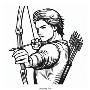 Man In Olympics Coloring Page Of Archery Competition