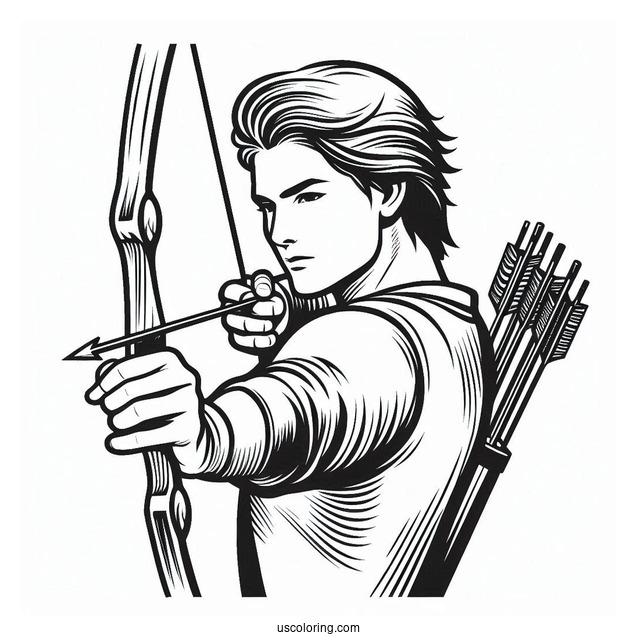 Man In Olympics Coloring Page Of Archery Competition