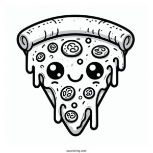 Smiling Pizza Slice With Melted Cheese