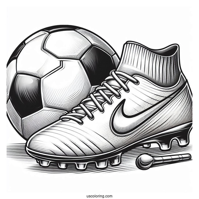 Nike Soccer Boots And Ball To Color