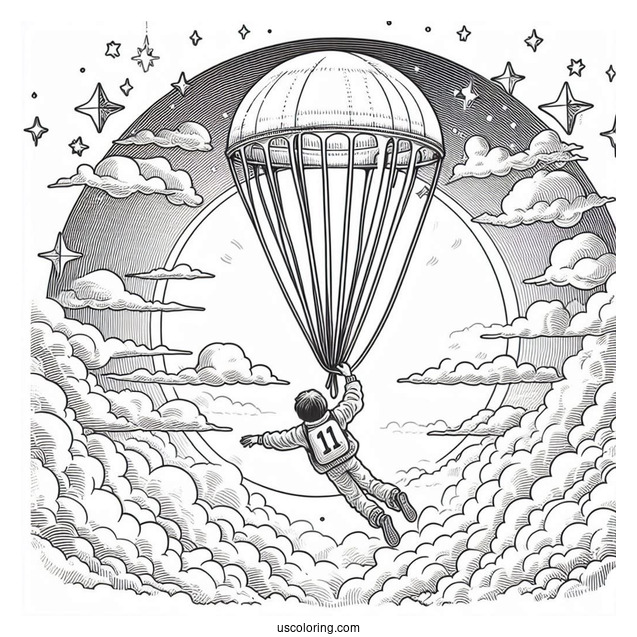 Max Floating In The Sky Coloring Page