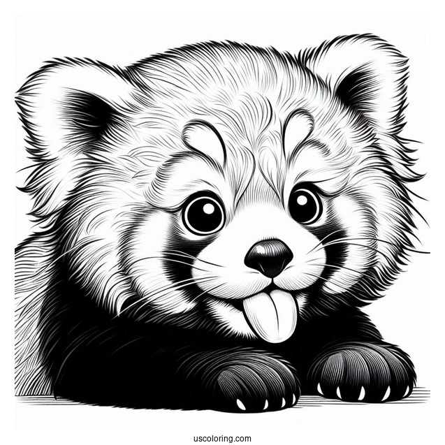 Red Panda Poking Its Tongue Out