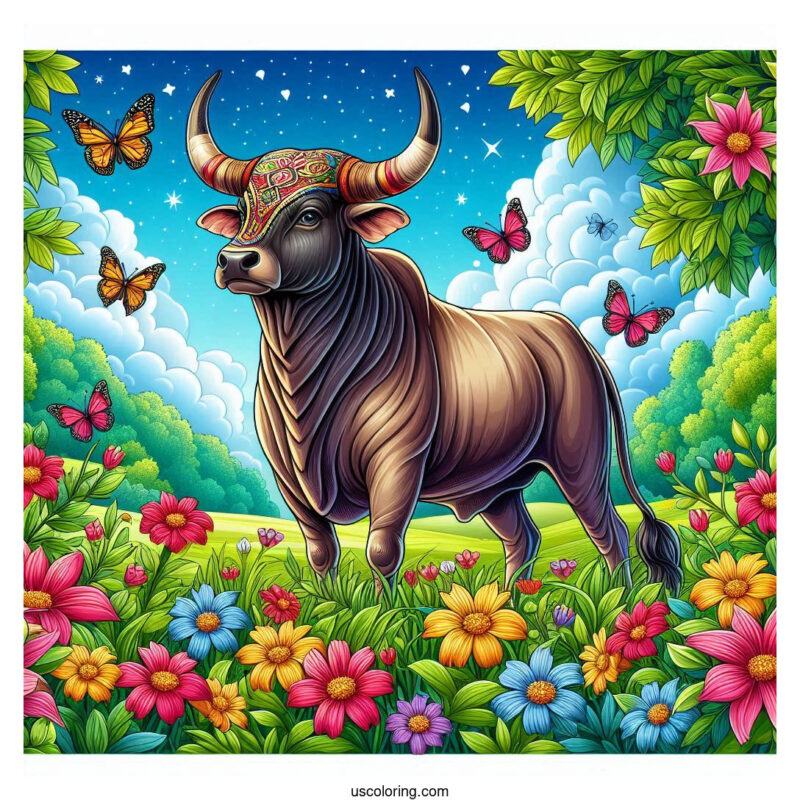 Bull Coloring Pages Featured Image
