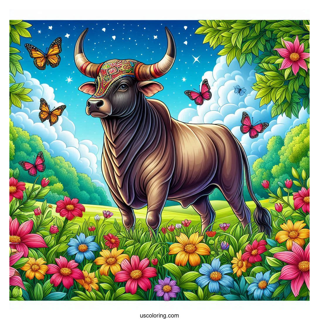 Bull Coloring Pages Featured Image