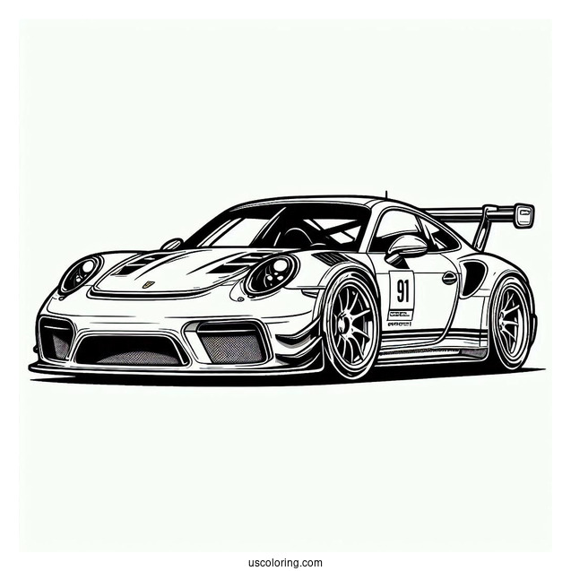 Easy Outline Of Porsche To Color