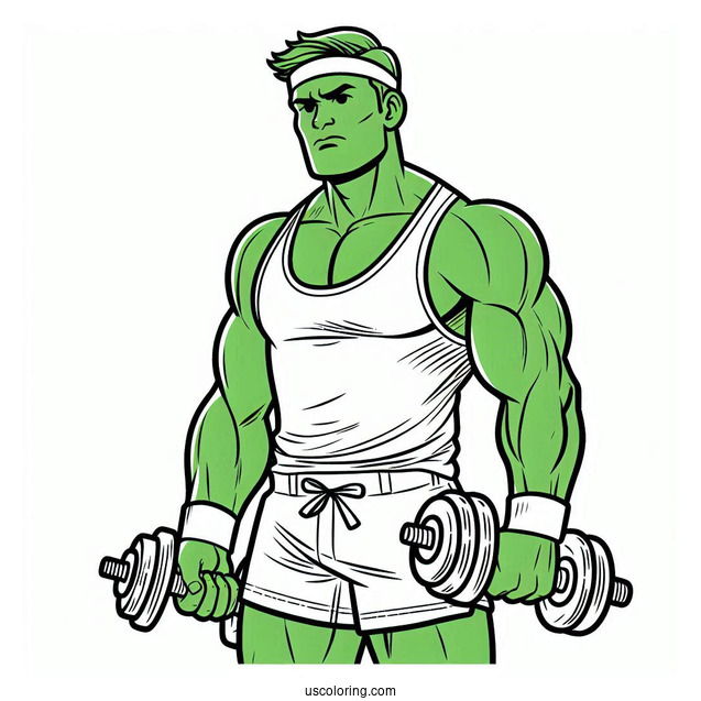 Easy Hulk Coloring Page For Kids