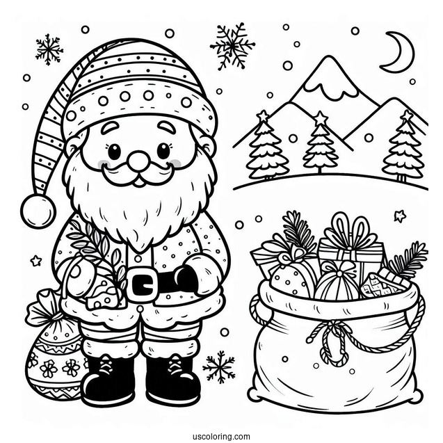 Easy Santa To Color For Preschoolers