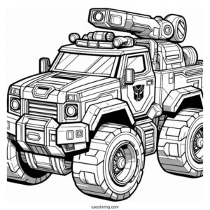 Transformers Rescue Bots Coloring Page Boulder Car Form