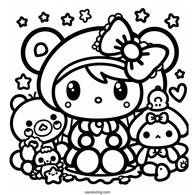 Sanrio Coloring Pages Of Simple Keroppi For Kids