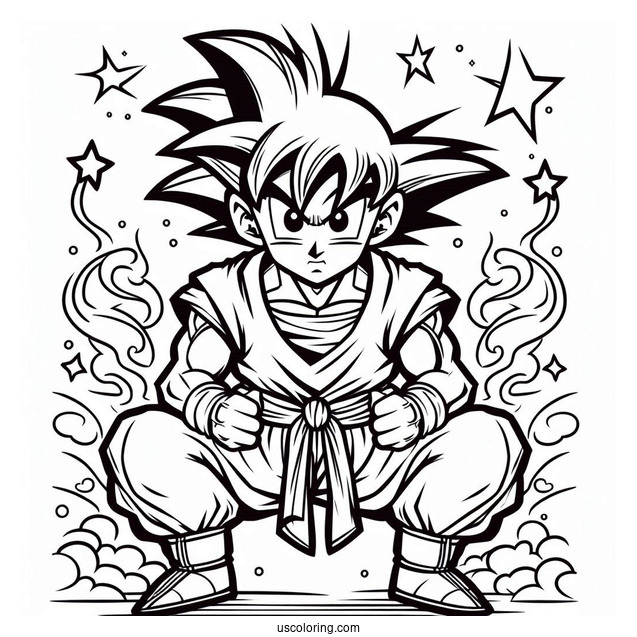 Goku Coloring Page For Kids