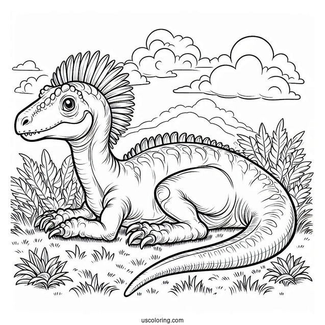 Therizinosaurus Resting On The Grass