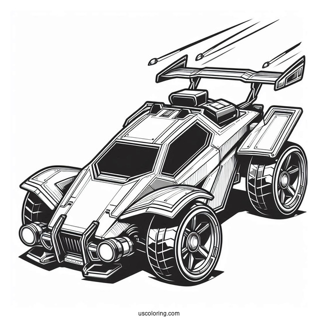 Rocket League Coloring Page Of Fennec Battle Car Outline