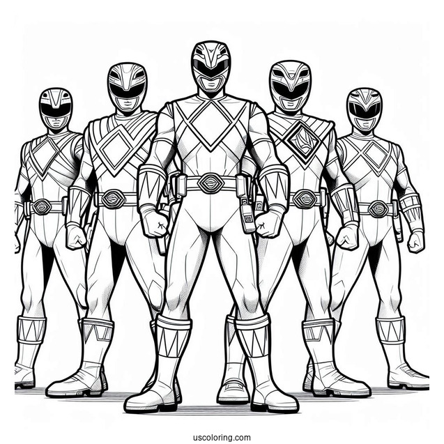 Mighty Morphin Power Rangers Coloring In For Kids