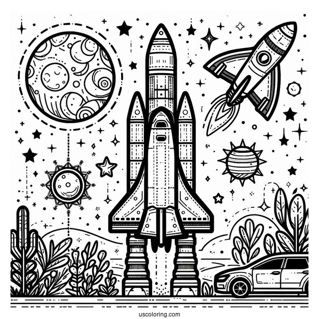SLS Block 1 NASA Rocket Coloring Page