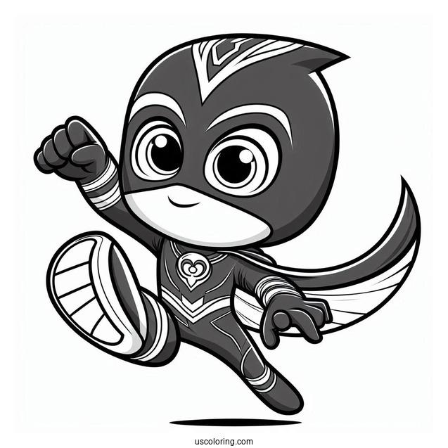 PJ Masks Coloring Page Of Night Ninja In Cool Pose