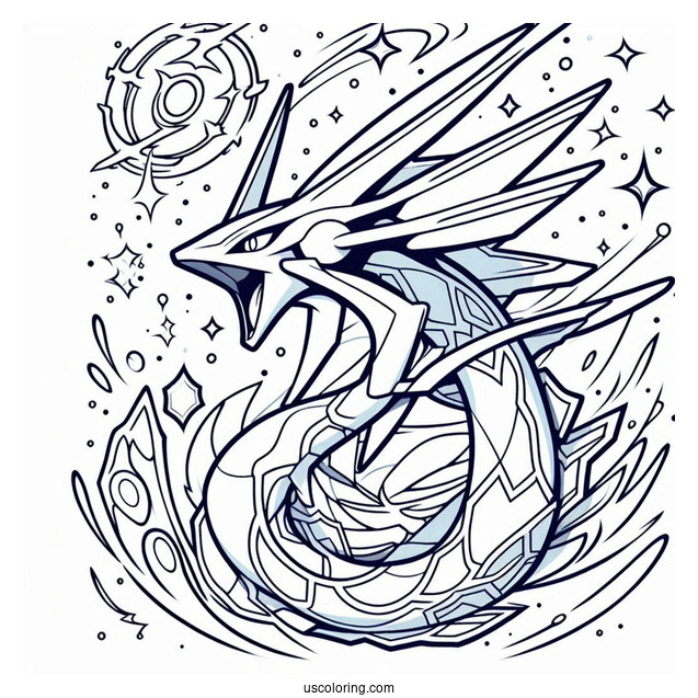 Azure Burst Rayquaza Coloring Page Pokemon Card