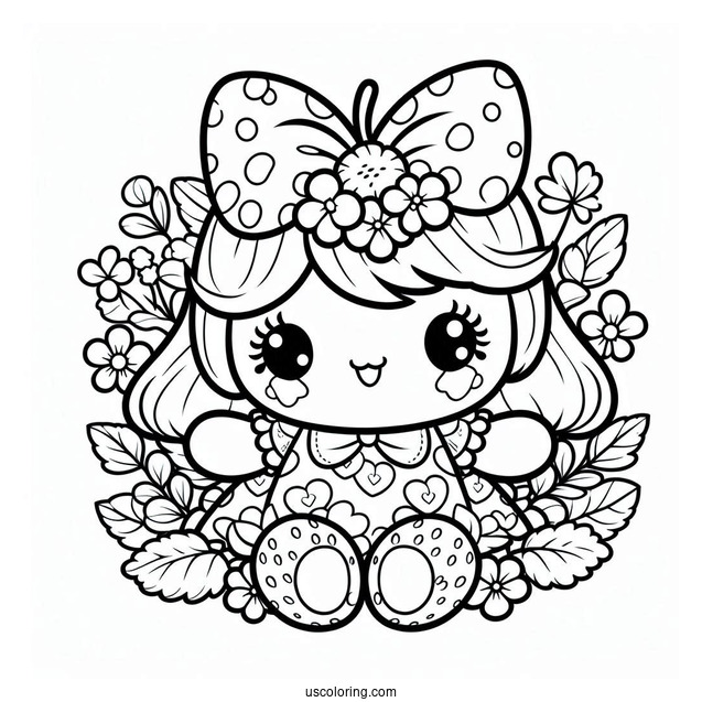 Strawberry Shortcake Coloring Page of Orange Blossom Shopping