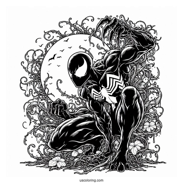 Carnage Coloring Page In Iconic Pose