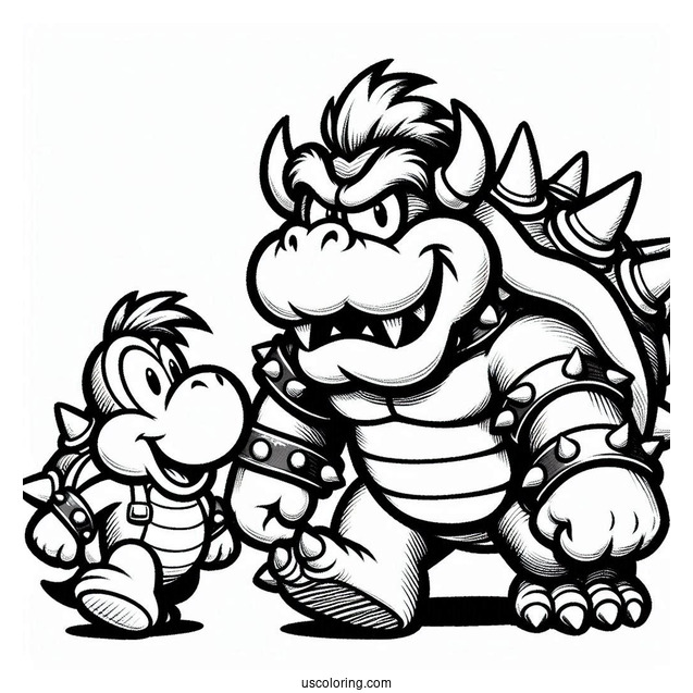 Donkey Kong And Boswer To Color