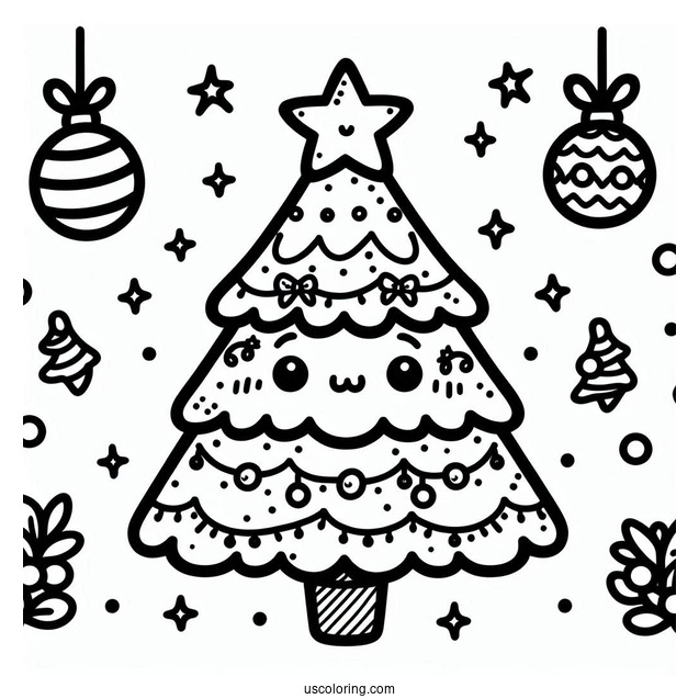 Kawaii Style Christmas Tree With Decorations