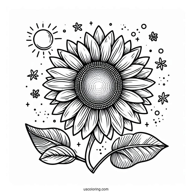 Simple Sunflower To Color