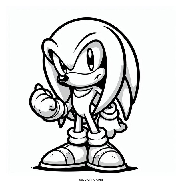 Knuckles The Echidna Coloring Page