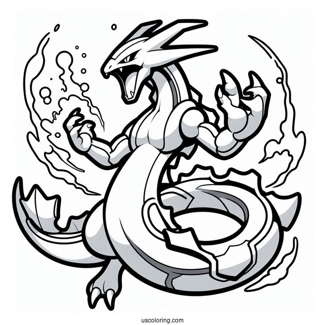 Rayquaza Coloring Page Roaring
