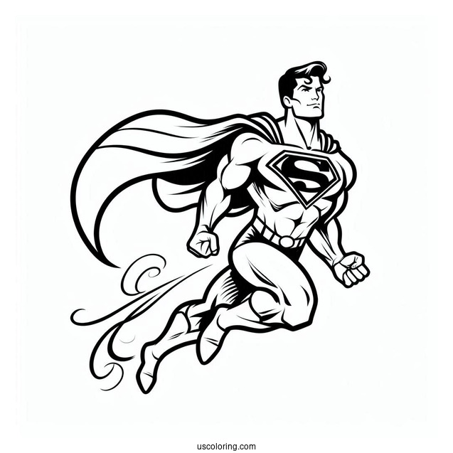 Simple Outline Of Superman To Color