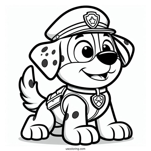 Rubble Dog Character Coloring Picture