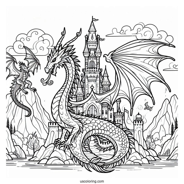 Dragon Protecting Castle