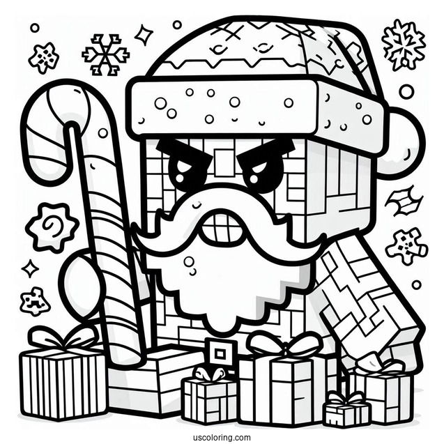 Bad Minecraft Christmas Santa Coloring
