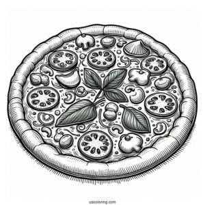 Deep Pan American Pizza Coloring Page