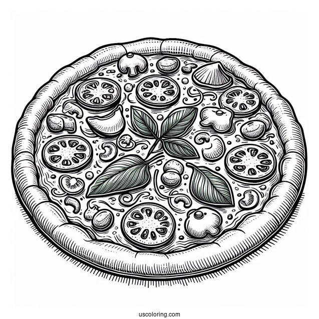 Deep Pan American Pizza Coloring Page