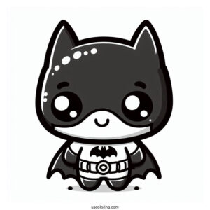 Cute Kawaii Batman Coloring For Kids