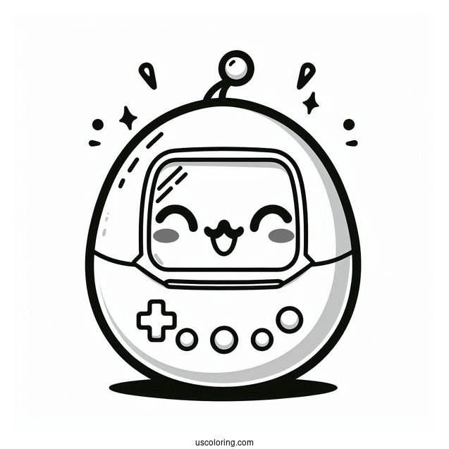 Tamagotchi Coloring Pages Game Console