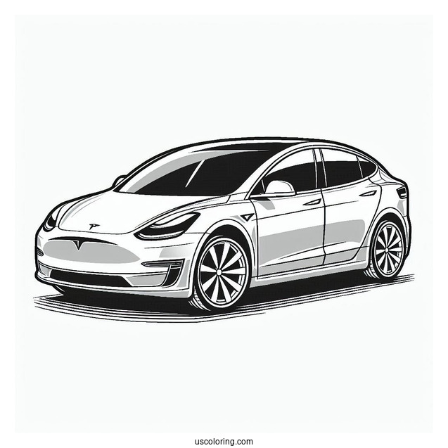 Coloring Page Of Tesla Model Y