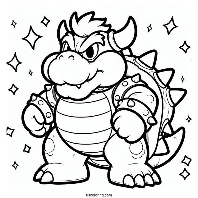 Bowser Coloring Sheet For Kids