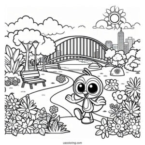 Rio Nico On A Park Coloring Page For Preschoolers