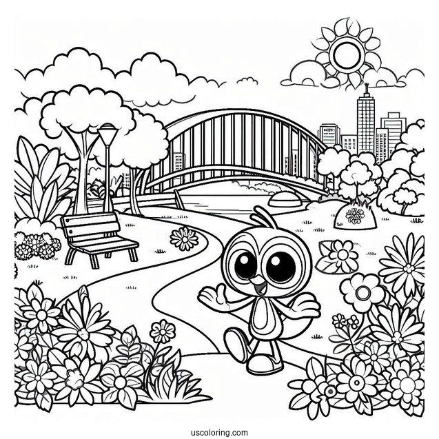 Rio Nico On A Park Coloring Page For Preschoolers