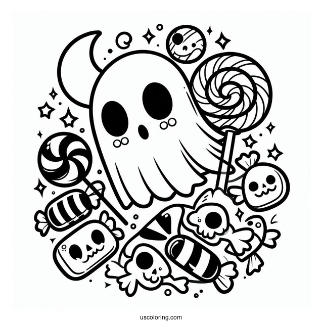 Spooky Halloween Candy To Color