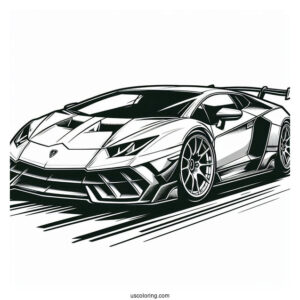 Coloring Page Of Lamborghini Race Car