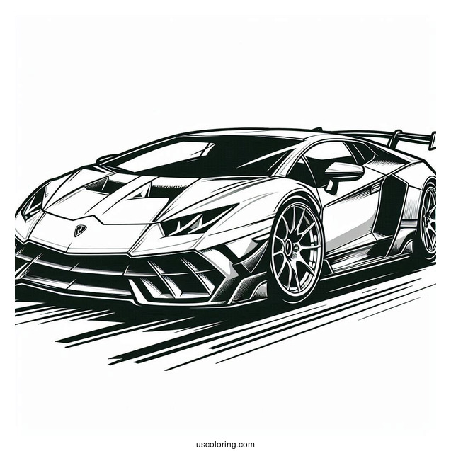 Coloring Page Of Lamborghini Race Car
