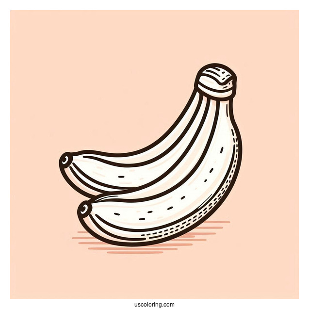 Easy Outline Of Banana To Color For Preschoolers