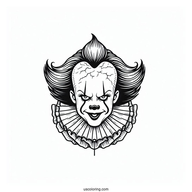 Smiling Pennywise Coloring Page In Halloween