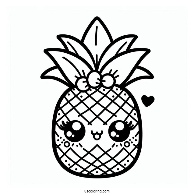 Cute Kawaii Outline Of Pineapple Lily Shopkins