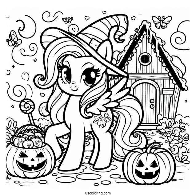 Trick-or-Treat My Little Pony Coloring Sheet