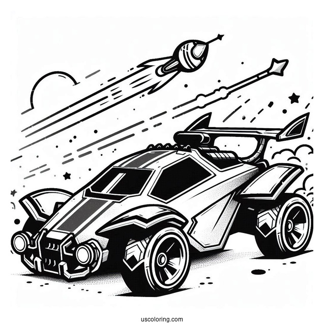 Rocket League Coloring Page Batmobile For Kids