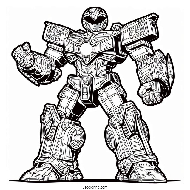 Detailed Power Rangers Megazord Coloring Sheet